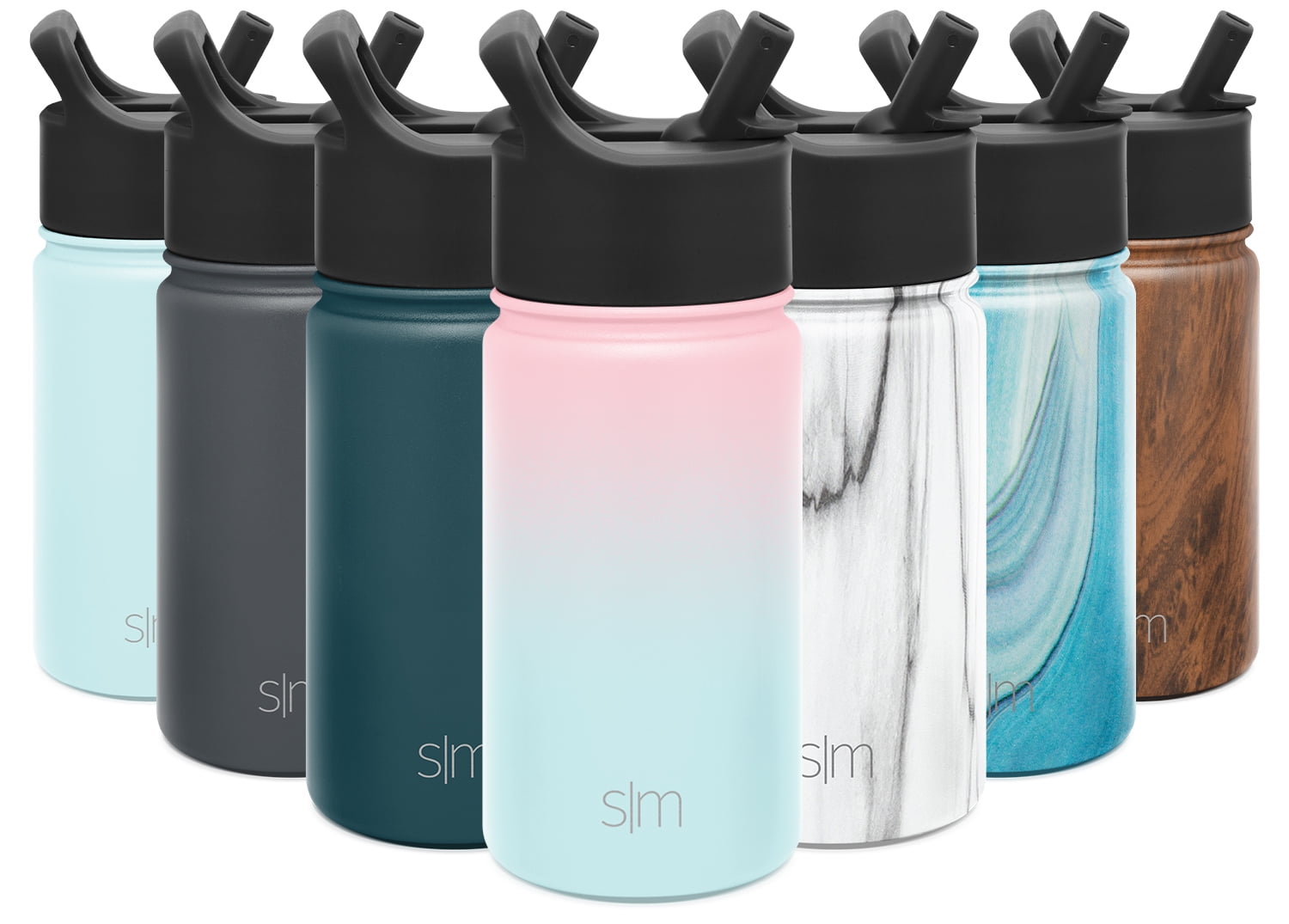Simple Modern Summit 14 oz Ombre and Sweet Taffy Insulated Stainless Steel Water  Bottle with Straw and Wide Mouth Lid 