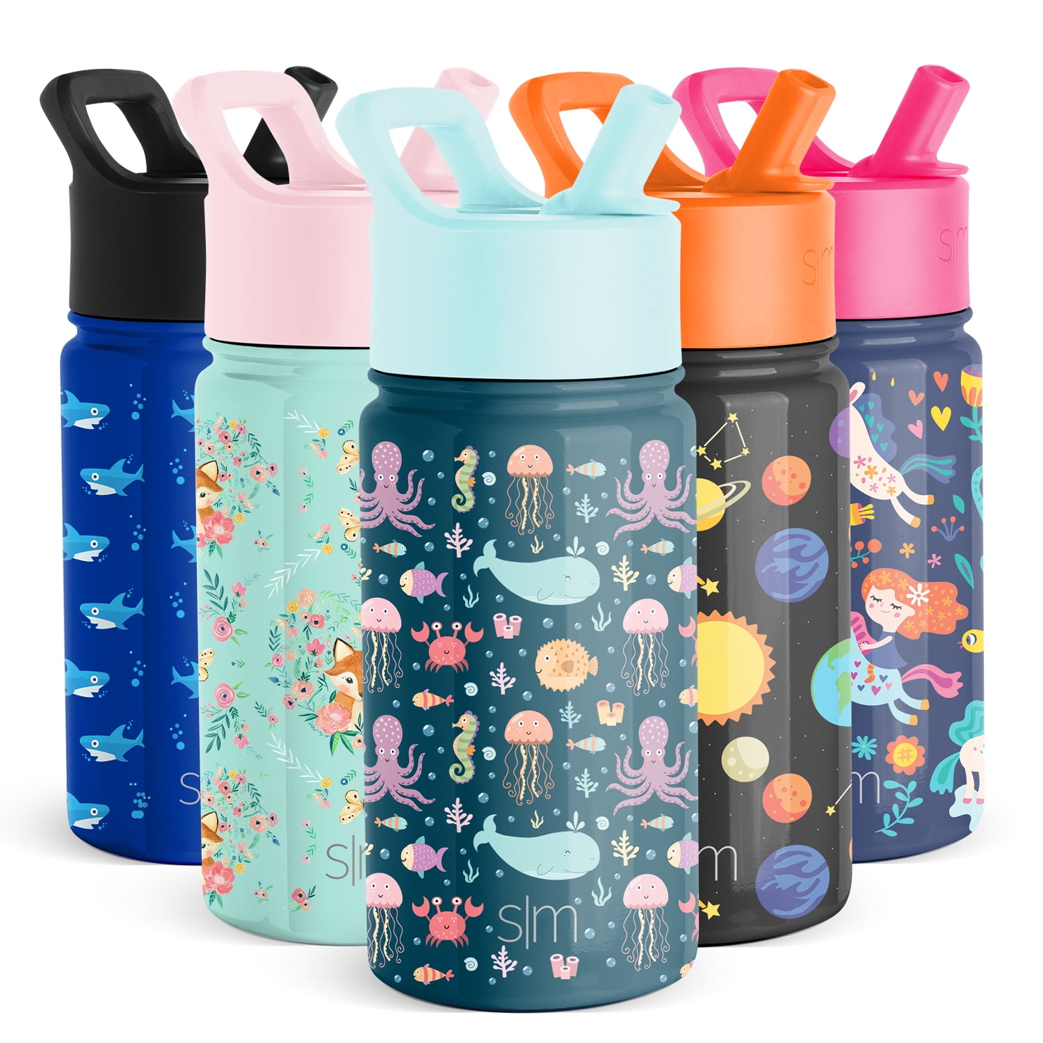 Simple Modern 12oz Summit Kids Tritan Water Bottle with Straw Lid for  Toddler - Dishwasher Safe Travel Tumbler - Adventure Sloth 