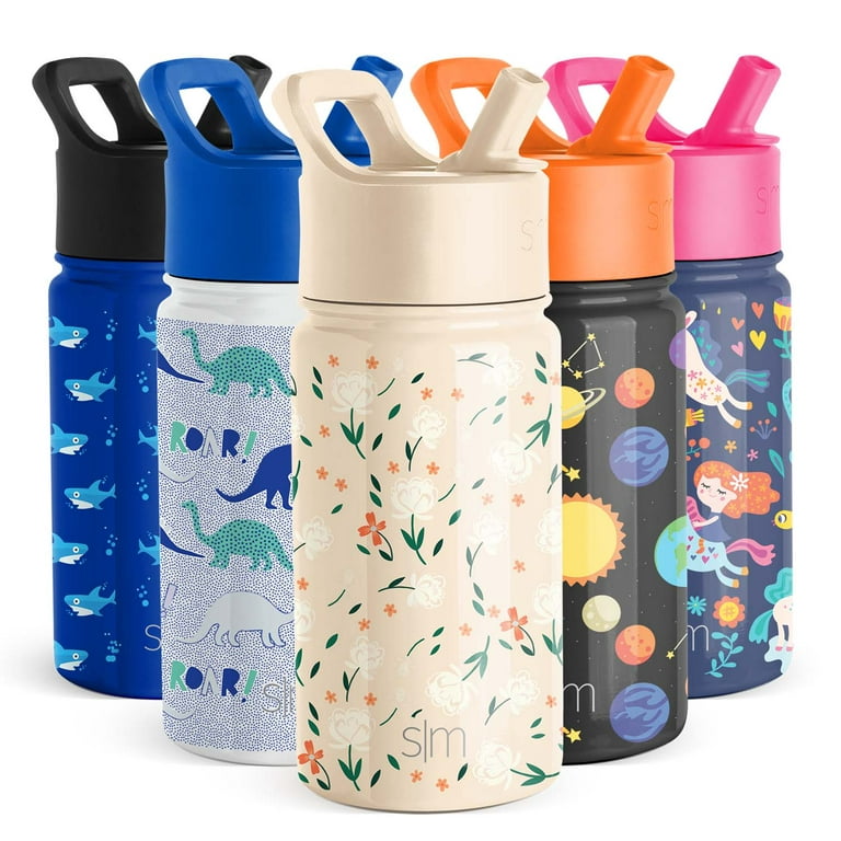 Simple Modern Kids Water Bottle with Straw Lid | Insulated Stainless Steel  Reusable Tumbler for Toddlers, Girls | Summit Collection | 14oz, Chloe