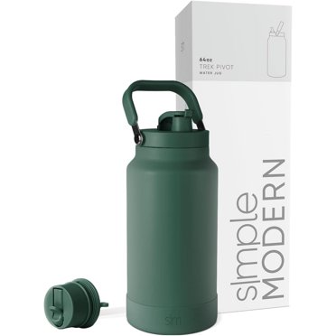 Simple Modern Trek Pivot | Half Gallon Water Bottle Jug With Handle & Boot | Interchangeable Straw & Chug Lids | Large Insulated Stainless Steel | Sports Camping Outdoors | 64oz, Canary