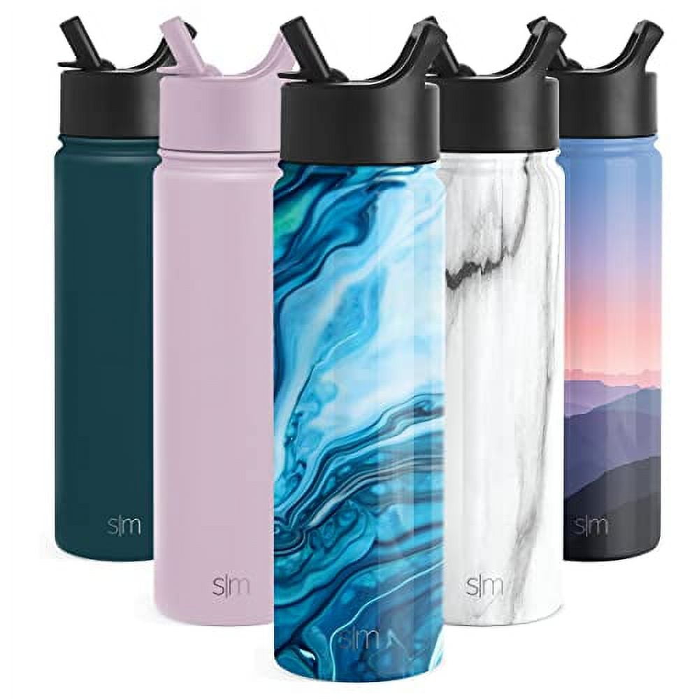  Simple Modern Water Bottle with Straw Lid Vacuum Insulated  Stainless Steel Metal Thermos Bottles, Reusable Leak Proof BPA-Free Flask  for Gym, Travel, Sports, Summit Collection