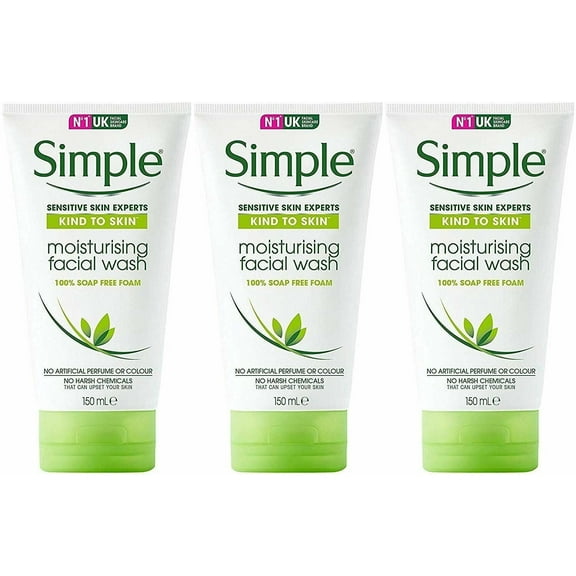 Simple Moisturizing Facial Wash, 5 Ounce Pack of 3