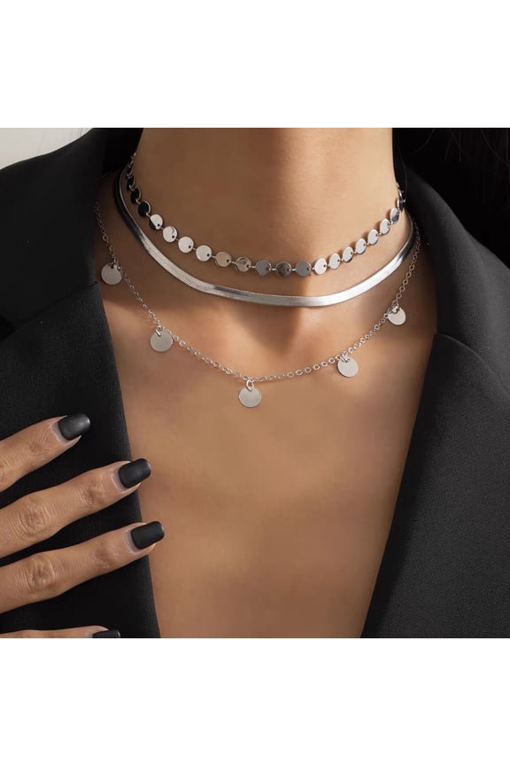 Simple Multi-layer Suit Necklace Metal Chain