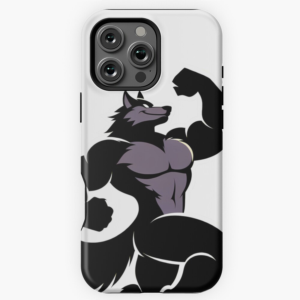 Simple Muscular Werewolf Silhouette Anthro Art Phone Case for iPhone 16 ...