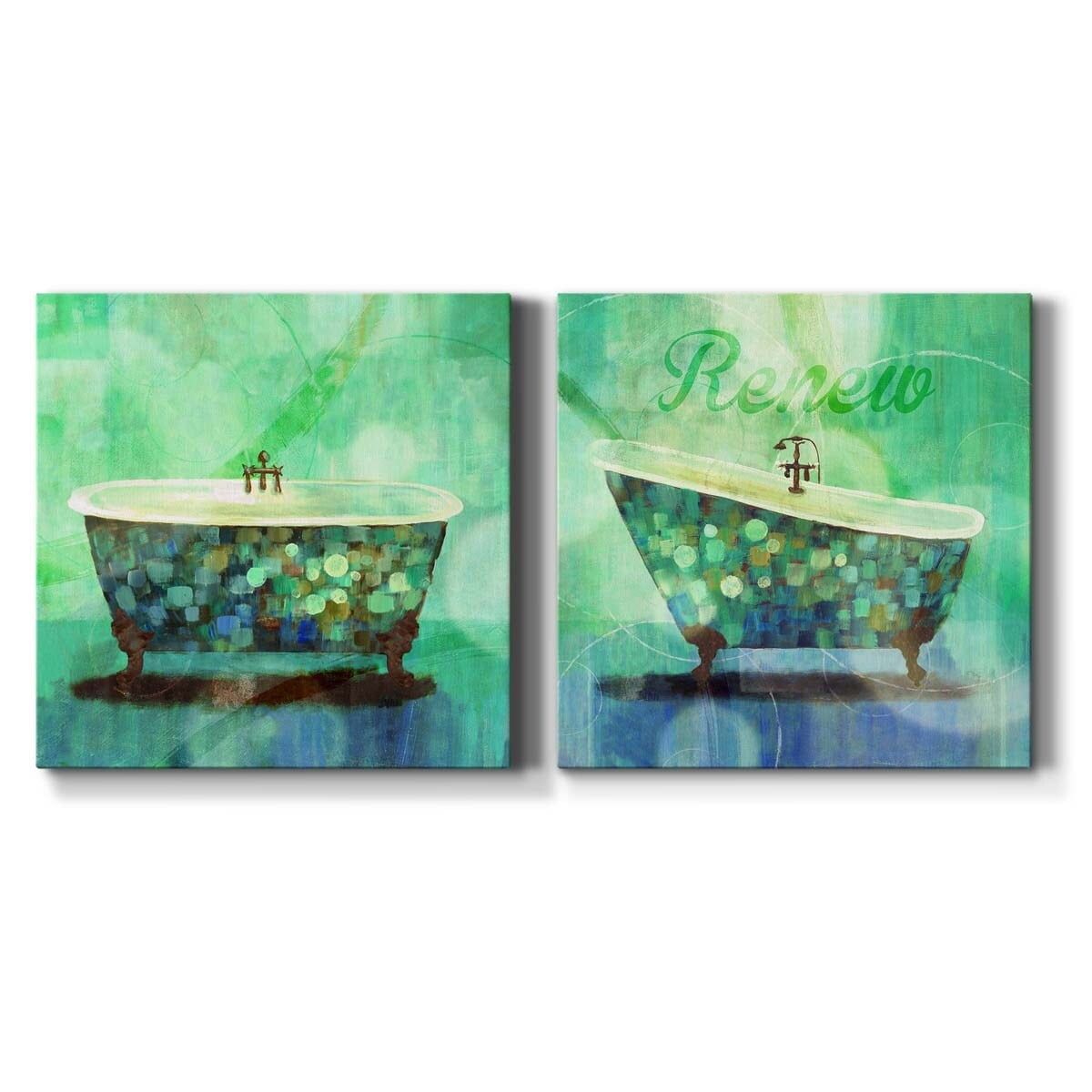 Simple Nature I - Premium Gallery Wrapped Canvas - Ready to Hang Set of 2 - 40 x 40 Each