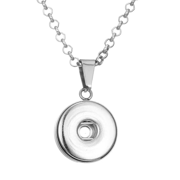 Snap Jewelry Simple Necklace with 17-Inch Adjustable Silver Chain for 18MM Ginger Charms