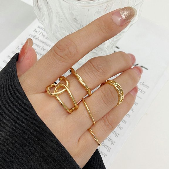Simple Net Red Tail Ring Ring Design metallic