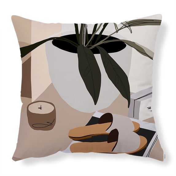 Simple Nordic Style Plush Pillow Cover I Geometric Pattern Living Room Sofa Cushion Cover Bedside Pillow Covercm