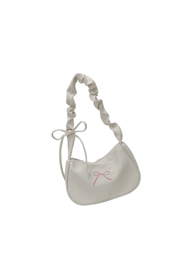 Simple Nylon Shoulder Purse Water Resistant Fabric Neutral Colors Outfit Handbag