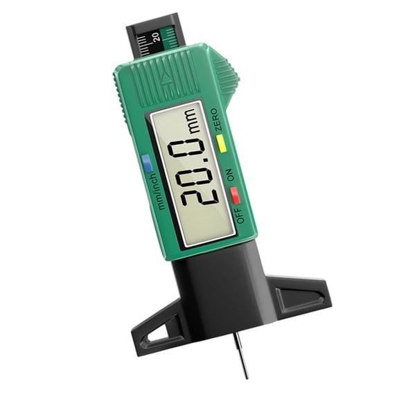 Simple One Button Digital Tire Tread Depth Gauge for Effortless Tire Depth Checks by Hand on Multiple Vehicles