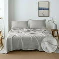 thumbnail image 1 of Simple&Opulence 100% Belgian Linen Sheet Set Handmade Hemstitch Light Grey King Size Bed Sheet-4 Piece (1 Flat Sheet+1 Fitted Sheet+2 Pillowcases)-Natural Flax Farmhouse Bedding, 1 of 6