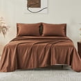 thumbnail image 1 of Simple&Opulence 100% Cotton 1000 Thread Count King Sheets -4 Pc Long Staple Pure Soft Sateen Weave Set-16” Deep Pocket Cooling Luxurious Silky Bed Sheet(Coffee, King), 1 of 9