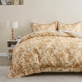 thumbnail image 1 of Simple&Opulence 100% Cotton Duvet Cover Set King Size, 3Pcs Rust Floral Botanical Printed Comforter Cover Set with Button Closure, Soft Breathable Bedding Set for All Seasons, 1 of 9
