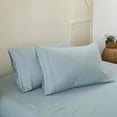 thumbnail image 1 of Simple&Opulence 100% French Linen Pillowcase King Size-Set of 2- Washed Solid Color Pillow Cases Embroidered -Soft and Durable (Dusty Blue, 20''x40''), 1 of 6