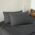thumbnail image 1 of Simple&Opulence 100% French Linen Pillowcase Queen Size-Set of 2- Washed Solid Color Pillow Cases Embroidered -Soft and Durable (Dark Grey, 20''x30''), 1 of 6
