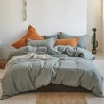 thumbnail image 1 of Simple&Opulence 100% Linen Duvet Cover Set 3pcs Natural French Basic Style Washed Flax Solid Color Breathable Soft Farmhouse Bedding with Button Closure (Ultimate Grey, Queen), 1 of 6