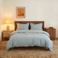 thumbnail image 1 of Simple&Opulence 100% Linen Duvet Cover Set Basic Style 2pcs Solid Color Bedding with Button Closure, Durable and Easy Care (Light Dusty Blue, Twin), 1 of 8