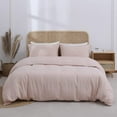 thumbnail image 1 of Simple&Opulence 100% Linen Duvet Cover Set with Washed-French Flax-2 Pieces Solid Color Basic Style Bedding Set-Breathable Soft Comforter Cover with 1 Pillowsham(Twin, Blush Pink), 1 of 8