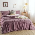 thumbnail image 1 of Simple&Opulence 100% Linen Duvet Cover Set with Washed-French Flax-3 Pieces Solid Color Basic Style Bedding Set-Breathable Soft Comforter Cover with 2 Pillowshams(King,Purple), 1 of 6