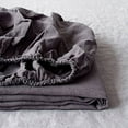 thumbnail image 1 of Simple&Opulence 100% Linen Fitted Sheet (1 Piece) Mattress Cover, Natural Belgian Flax-Queen Size, 14 Inch Deep Pocket Stone Washed Farmhouse Bedding - Charcoal Grey, 1 of 7