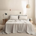 thumbnail image 1 of Simple&Opulence 100% Linen Sheet Set Solid Color-4 Pcs Washed French Bed Sheets(1 Flat Sheet,1 Fitted Sheet,2 Pillowcases)-Breathable Bedding Set (Linen, King), 1 of 8