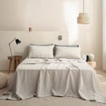 thumbnail image 1 of Simple&Opulence 100% Linen Sheets California King Size Set, 4 Pcs Natural French Linen Bed Sheets, Breathable Soft Durable Bedding Set for All Season (Linen, California King), 1 of 8