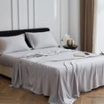 thumbnail image 1 of Simple&Opulence 100% Viscose from Bamboo Sheet Set 4Pcs, Cooling for Hot Sleepers, Soft Breathable Bed Sheets Set, 15" Deep Pockets, Luxury Hotel Silky Bedding Sheets (Light Grey,King), 1 of 5