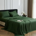 thumbnail image 1 of Simple&Opulence 100% Viscose from Bamboo Sheet Set 4Pcs, Cooling for Hot Sleepers, Soft Breathable Bed Sheets Set, 15" Deep Pockets, Luxury Hotel Silky Bedding Sheets (Dark Green,King), 1 of 6