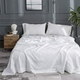thumbnail image 1 of Simple&Opulence Linen Sheet Set-Linen Cotton Blend Bedding set-4 Pieces(1 Flat Sheet,1 Fitted Sheet&2Pillowcase)-Soild Color Collection,Soft & Cozy,Cooling Bedding- King Size, White, 1 of 9