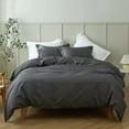 thumbnail image 1 of Simple&Opulence Linen Duvet Cover - Linen Cotton Blend 3 Pieces Bedding Set, 1 Duvet Cover 78 x 86 Inches and 2 Pillowcase- Solid Color Collection , Soft & Cozy ,Cooling Bedding-Charcoal Grey, Full, 1 of 10