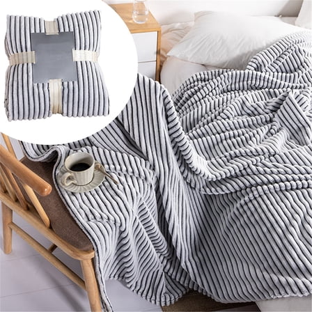 Simple & Opulence Throw Blanket for Couch, Cozy Lightweight Fleece for Home Decor, Black and White