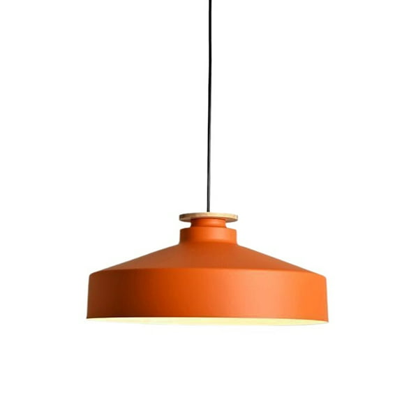Simple Orange Pendant Light Fixtures for Over Kitchen Island, Retro Industrial Metal Pendant Lighting for Dining Room Table, Single Farmhouse Hanging Lamp, Nordic Rustic Office Ceiling Chandelier