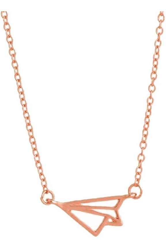 Simple Origami Paper Aircraft Airplane Pendant Necklace[w3393]