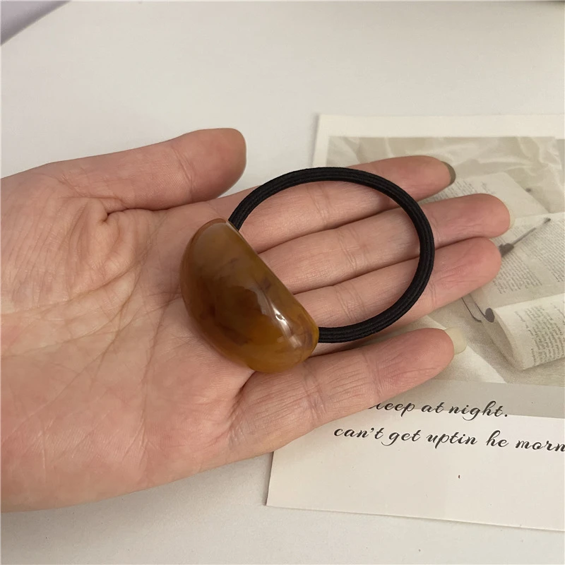 Simple Oval Acetic Korean Fashion Elastic Hair Bands For Women Girls Hair Accessories Headwear Ponytail Holder Scrunchie