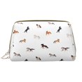 thumbnail image 1 of Simple Painted Cool Horse Makeup Bag, Large Capacity Travel Cosmetic Bag for Women Girls- Travel Toiletry Bag Leather Portable Waterproof Makeup Case Organizer with Handle, 1 of 4