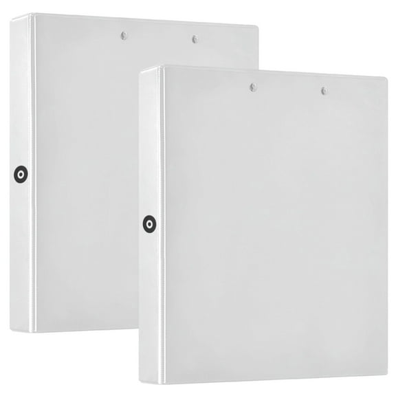 Simple Pattern 12.4x10.6in PVC Round Ring Binder, D-Ring 3-Hole, Metal Clip, 200 Sheets