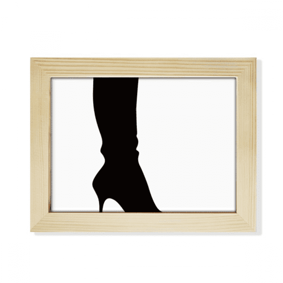 Simple Pattern Black High Boots Outline Desktop Photo Frame Picture Art Decoration Painting 6x8 inch