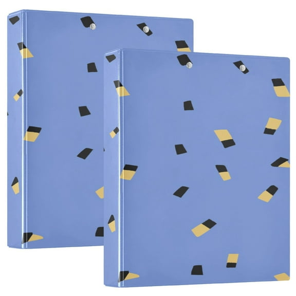Simple Pattern Decoration 12.4x10.6in PVC Round Ring Binder, D-Ring 3-Hole, Metal Clip, 200 Sheets