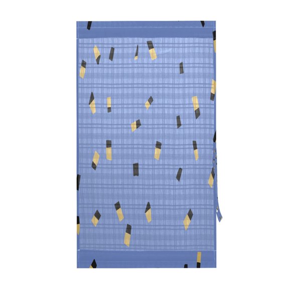 Simple Pattern Decoration Door Curtain 54x72in UV Blocking Mesh with Adjustable Tie Back Rod Pockets