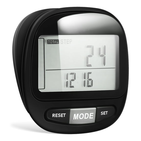 Simple Pedometer for Walking, Accurate Step Tracker, 3D Step CounterBlack