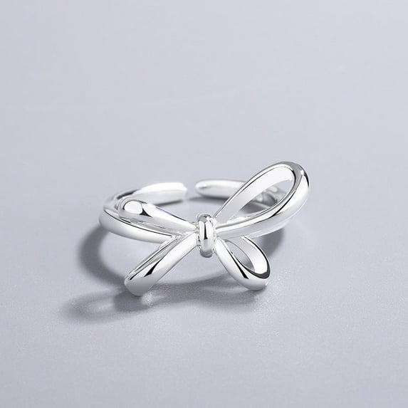 Simple Personality Hong Kong Style Geometric Hand Jewelry Bow Ring Women