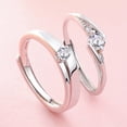 thumbnail image 1 of Couples Ring Set Adjustable Silver Rings For Women And Men Promise Rings Anniversary Gift Matching Rings For Couples, 1 of 2