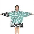 thumbnail image 1 of Simple Petal Shaped Geometric Floral Pattern Blanket Hoodies for Kids 6-13YR Oversize Wearable Blanket Hoodies for Boys Girls Teens, 1 of 7