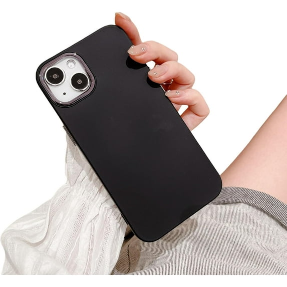 Simple Photo Frame Oil Spraying Phone case, Premium Minimalist Design, Drop-Proof and wear-Resistant, for iPhone 14 13 12 11 Pro Max Mini X XS XR Phone Case (Black,iPhone 13 Pro Max)