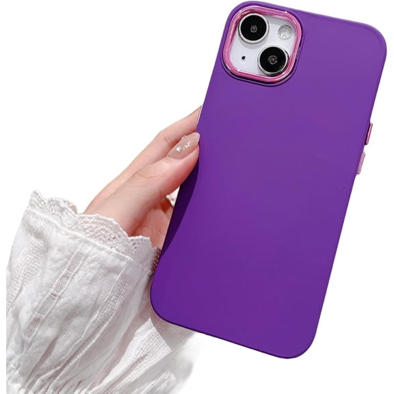Simple Photo Frame Oil Spraying Phone case, Premium Minimalist Design, Drop-Proof and wear-Resistant, for iPhone 14 13 12 11 Pro Max Mini X XS XR Phone Case (Purple,iPhone XR)