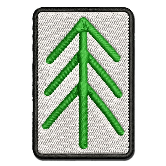 Simple Pine Tree Applique Multi-Color Embroidered Hook & Loop Patch - 3 Inch Medium