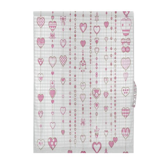 Simple Pink Element Door Curtain 25x40in Privacy Mesh with UV Protection Tie Back Rod Pockets