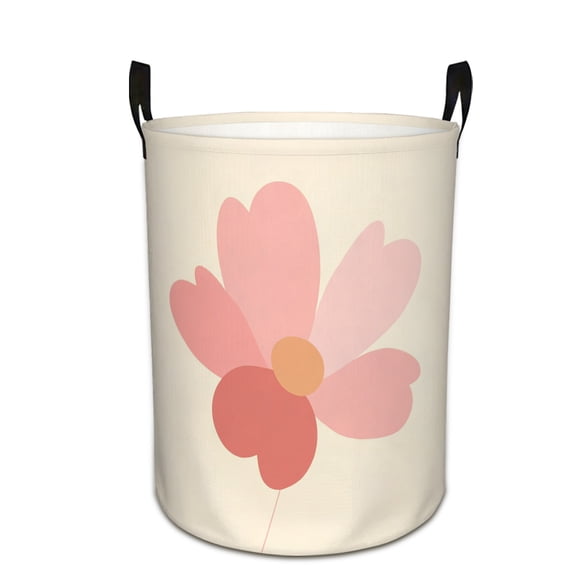 Simple Pink Flower Storage Basket  Durable Woven Organizer for Bedroom Decor Home Gift  Shelf Storage