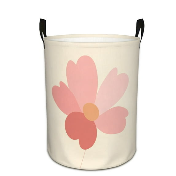 Simple Pink Flower Storage Basket Durable Woven Organizer for Bedroom Decor Home Gift Shelf Storage