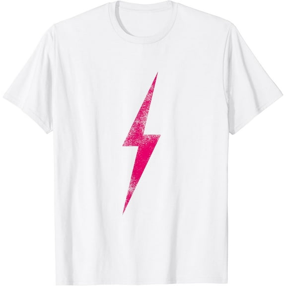 Simple Pink Lightning Bolt T-Shirt100% cotton
